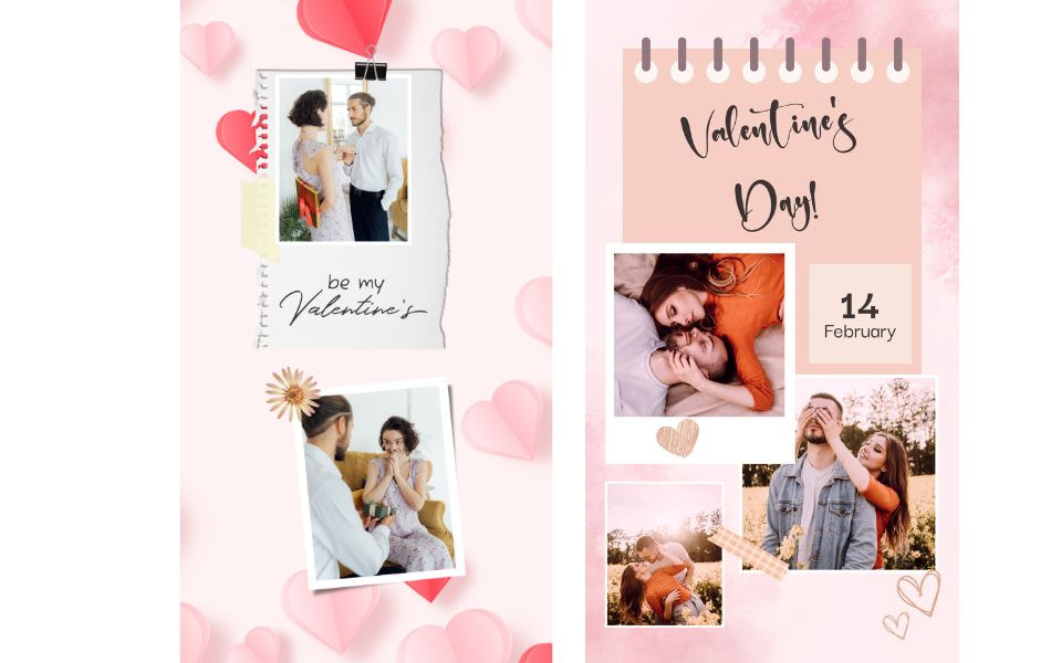 Instagram story 2 photos valentine's day template