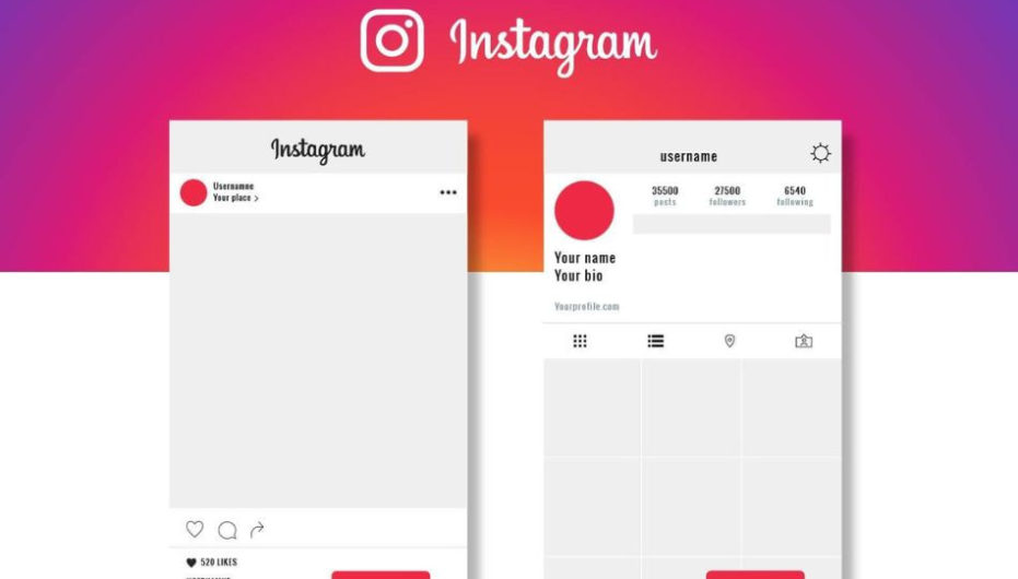 instagram template page